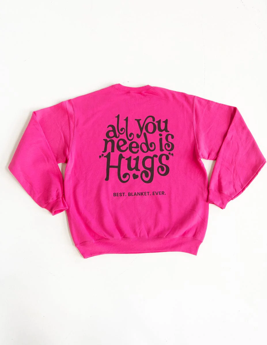 Minky Couture Sweatshirt - Hugs Hot Pink - Image 3