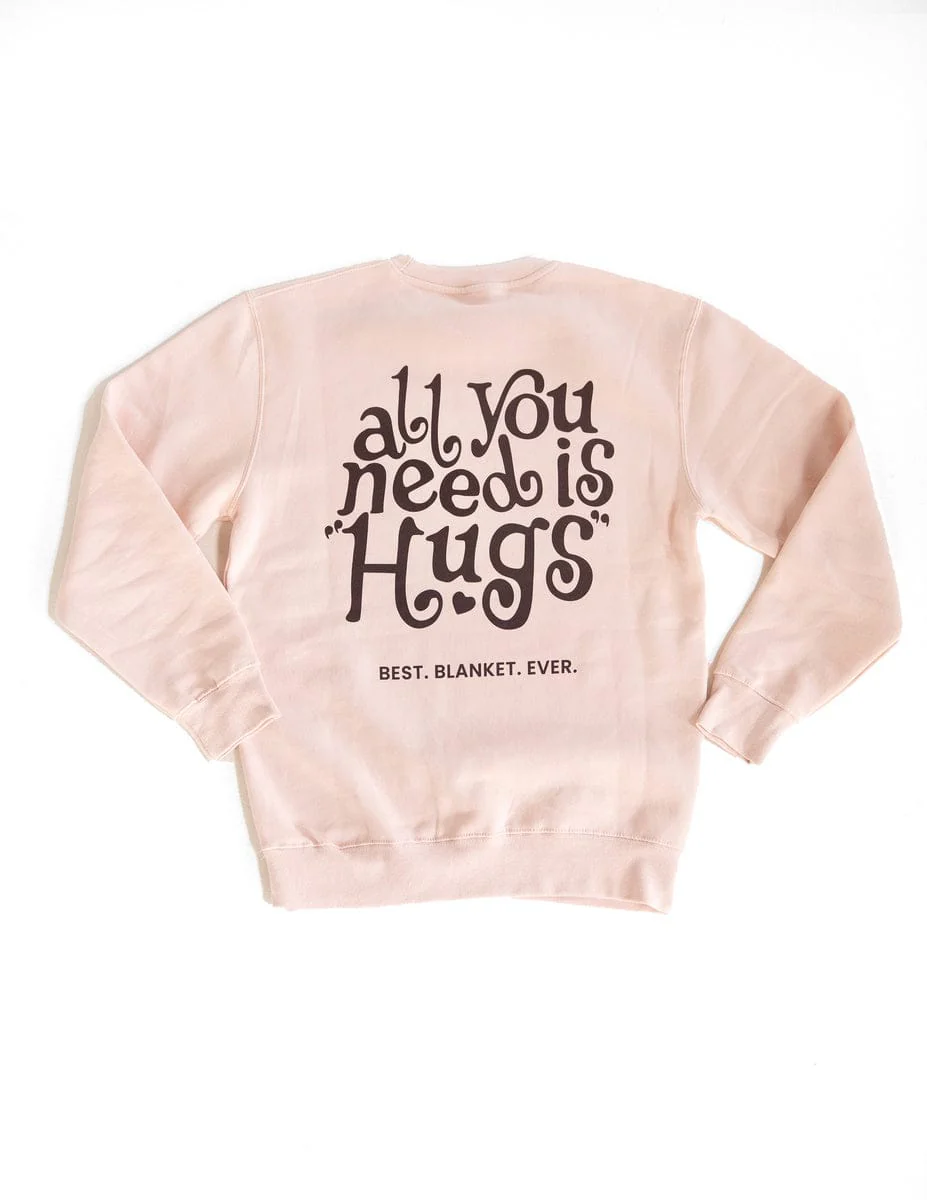 Minky Couture Sweatshirt - Hugs Light Pink - Image 3
